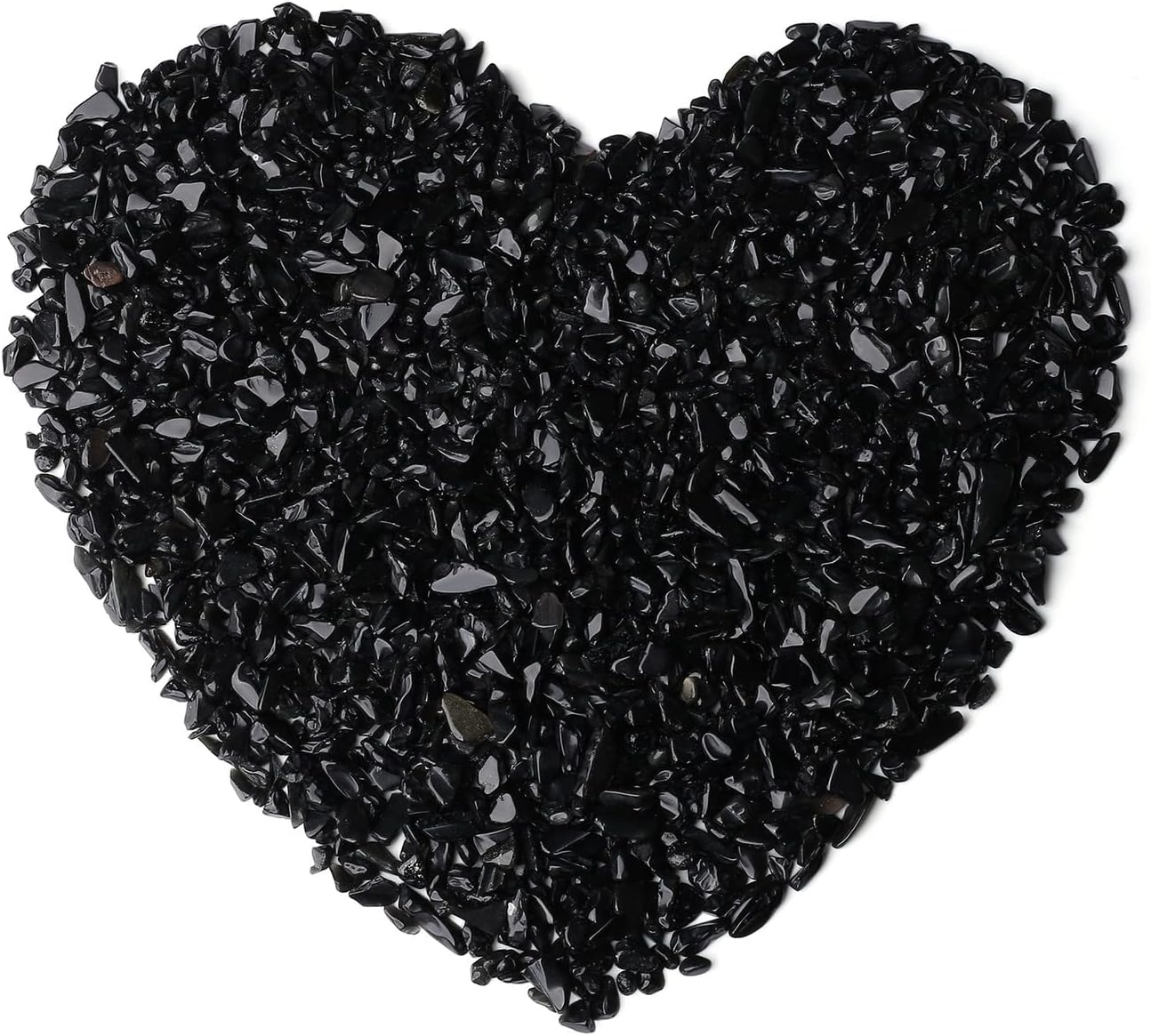 1lb Obsidian Crystal Aquarium Gravel Polished Tumbled Stones Irregular Shaped Crystal Chips Bulk Natural Gemstone Rocks Vase Filler Fish Tank Gravel Home Decoration (450 Gram)