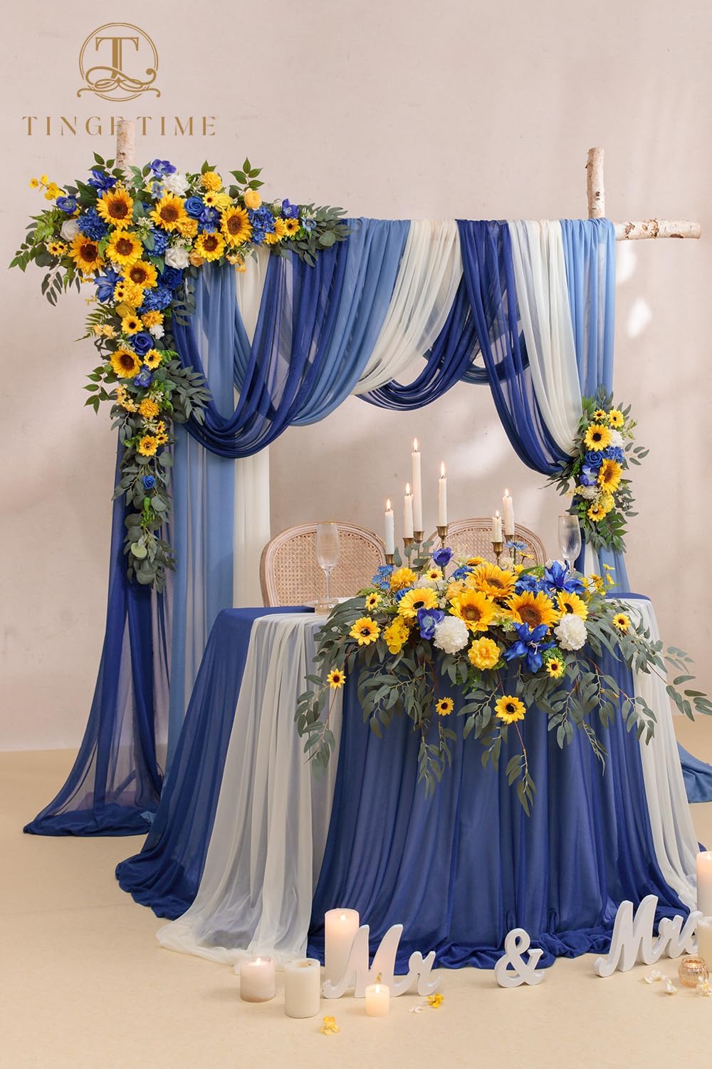 TINGE TIME Artificial Arch Flowers Kit Pack of 5, Wedding Decorations for Reception with Hanging Flowers, Wedding Arch Silk Floral Arrangements Ceremony Backdrop Bridal Shower Outdoor Party Decor