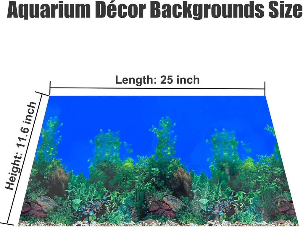 Fish Backgrounds Paper Double Sides Undersea Aquarium Background Poster Colorful Sea Anemone Fish Tank Background Sticker Decorations 12"x 25"