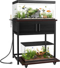 20-29 Gallon Fish Tank Stand with Power Outlet and Storage Cabinet,Aquarium Stand with Slide-Out Fish Tank Shelf,Heavy Duty Metal Frame and Waterproof Wood,31.5" L x 15.7" W 770LBS Capacity