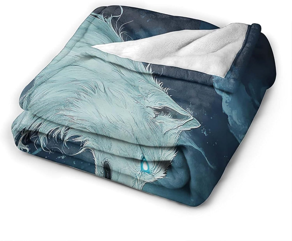 Wolf Throw Blanket Wolf Stuff Gifts for Kids Girls Boys Adults Women Man Soft Cozy Warm Plush Fluffy Fuzzy Fleece Blanket Decor 40''X50''