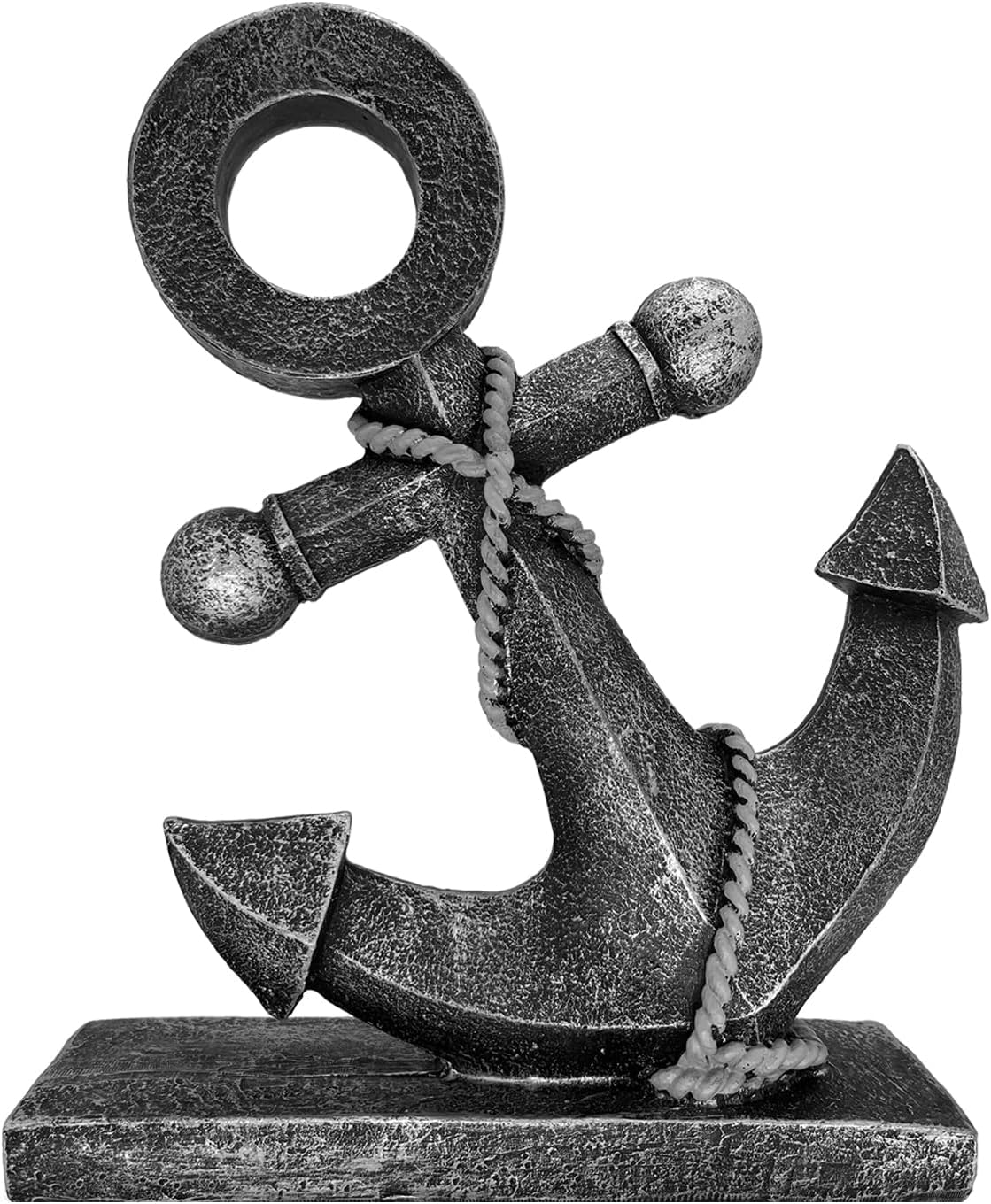 Nautical Boat Anchor Sculpture Decor - Creative Coastal Model Art Theme Mediterranean Retro Style Navy Home Office Decoration Desktop Shelf Beach Crafts Statue Resin Ornaments