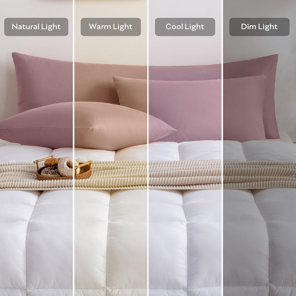 JELLYMONI Pillowcases King Set of 2 Cotton Envelope Pillow Covers Pink 20×36in Bed Pillow Cases 100% Washed Cotton Soft Breathable (Pillows are not Included)