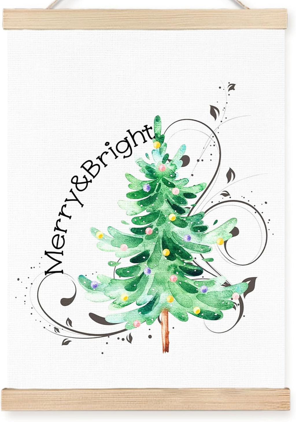 FDHSPAAM Christmas Tree Wall Art Decor, Cute Christmas Decor, Winter Holiday Flourish Xmas Tree Wall Art Posters for Home Bedroom Living Room, 12x16 Inch