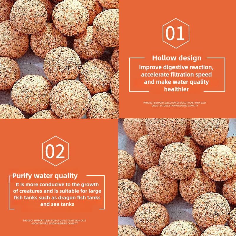 Aquarium Biological Filter Media Hollow Center Ceramic Rings + Bio Balls for Fish Tank (Hollow Bio Balls)