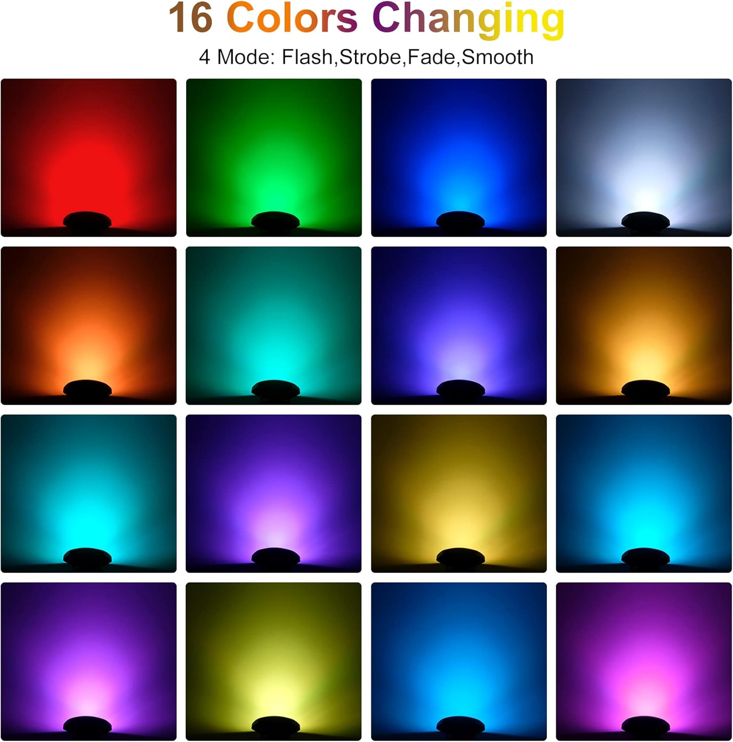 RGBW Pond Lights with Timer, 18 LED Super Bright Underwater Submersible Fountain Lights Color Changing Spotlights, Remote Control IP68 Waterproof for Fish Aquarium Tank Garden Pool (Set of 5)