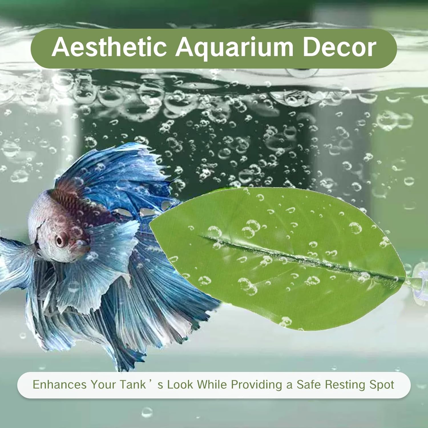 4 Pcs Betta Leaf Hammock for Betta Fish Pad Simulating The Natural Habitat for Tank Floating Resting Spot Safe Comfortable Artificial Leaves for Small Interactive Aquarium Bed Single Leaf