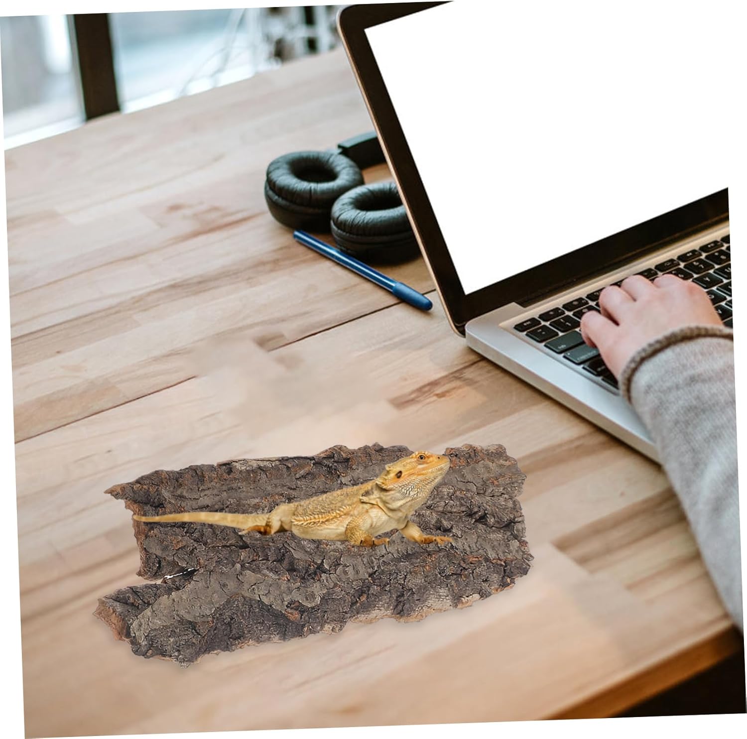 4Pcs Reptile Cork Bark Climbing Platform Natural Wood Terrarium Decor Hideouts for Snakes Lizards Small Pets Aquarium Accessories