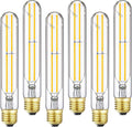 7.3 Inch E26 T10 Led Bulb 60 watt 3000k Soft White Edison Bulbs,6W E26 Long Light Bulb Tubular Light Bulb T10 Bulb T9 for Rustic Pendant,Industrial Pipe,Wall Sconces 6 Pack