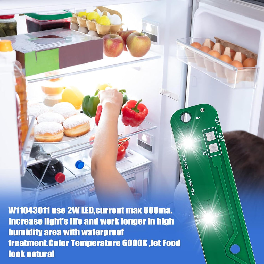 W10866538 Refrigerator LED Light Module - Compatible with Whirlpool, Kenmore, Maytag, Amana, Fridge Light Board Replacement - Replaces W11043011, AP6047972, PS12070396, EAP12070396, 4533926, Q184G2