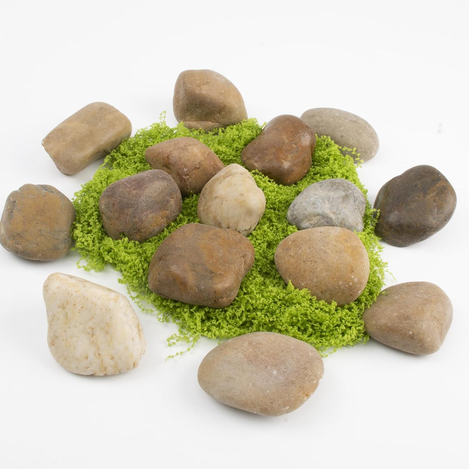 10LB Mixed Stones Pebbles River Rocks, Natural Beach Pebbles,1-2 Inch Decorative River Rocks for Landscaping Garden Paving Plant Rocks Crafting Walkways and Outdoor Decorative Stone