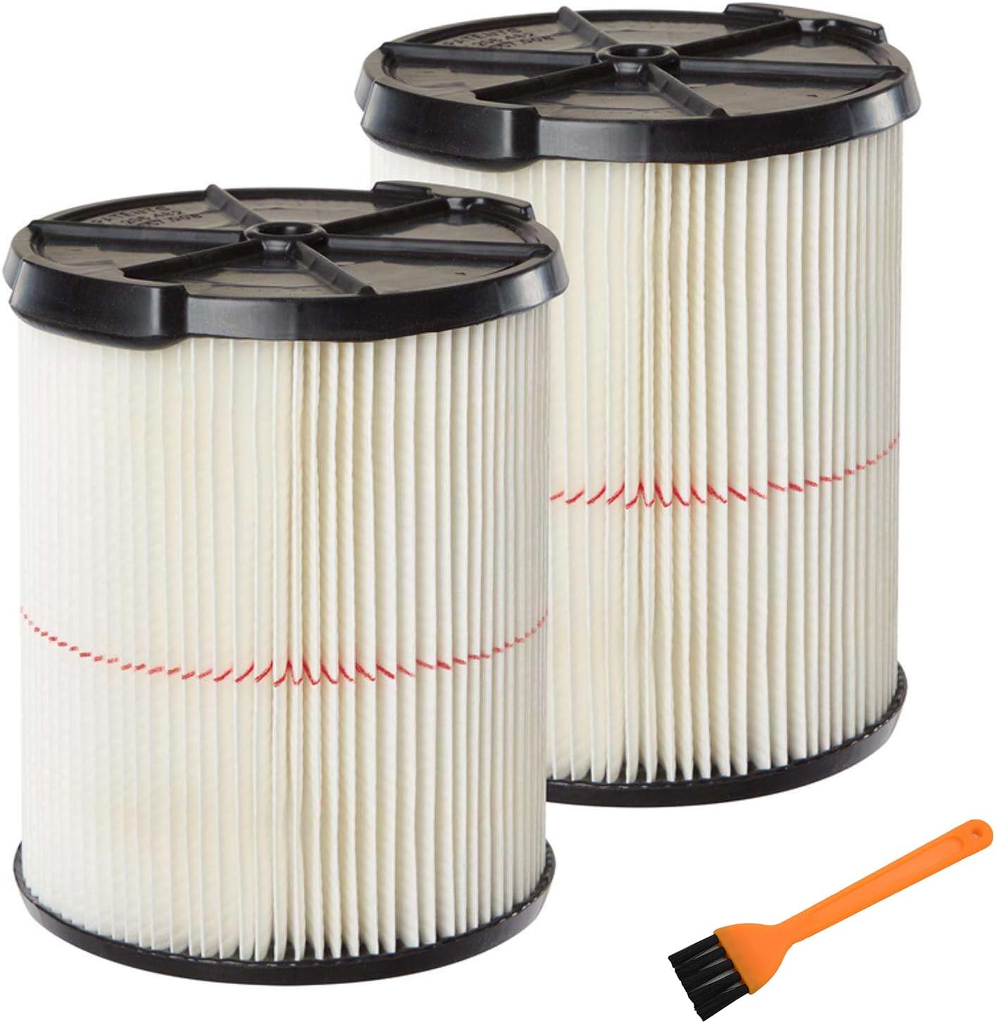 Replacement Filter For Craftsman 009-38754 CRAFTSMAN CMXZVBE38754 Red Stripe General Purpose Wet Dry Vac Replacement Filter for 5 to 20 Gallon shop vacuums 2pcs