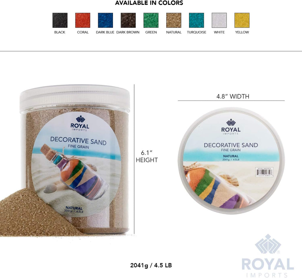 Royal Imports Decorative Beach Sand for Vase Filler, Wedding, Home Decor, Arts & Crafts, Fire Pit, Fireplace, Pet Tank Habitat - 4.5 LBS, Turquoise Blue