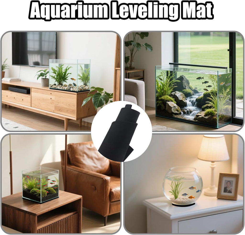 Aquarium Leveling Mat, 21.6 x 13Inch Aquarium Fish Self Leveling Mat for Under Tank, Waterproof Compressible Neoprene Mat, Neoprene Sponge Foam Rubber Sheet Roll Without Adhesive