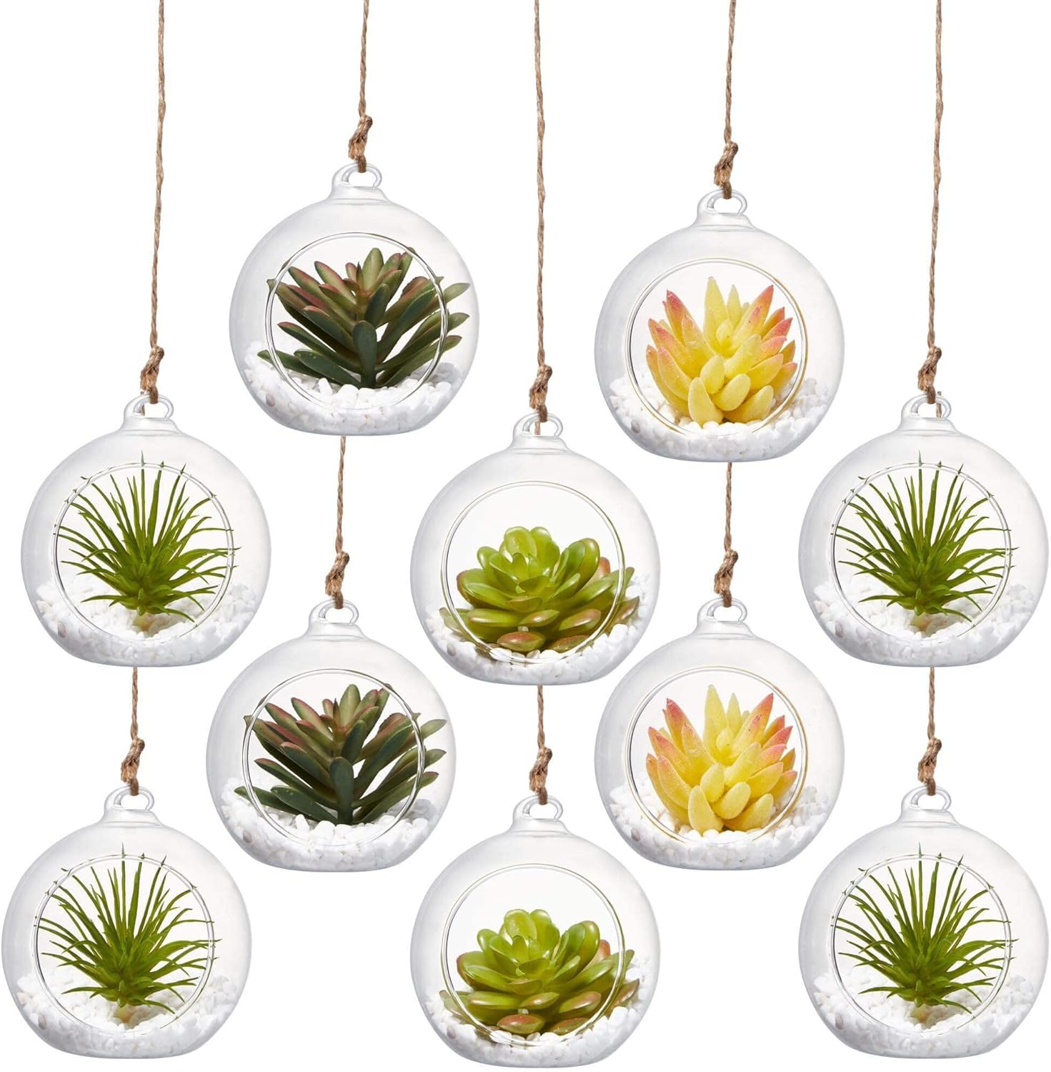 Hanging Candle Holder, Globe Tea Light Holder, Hanging Vase, Terrarium, Orbs Container, Micro Landscape DIY for Home, Office, Wedding (3.15" 6Pcs)