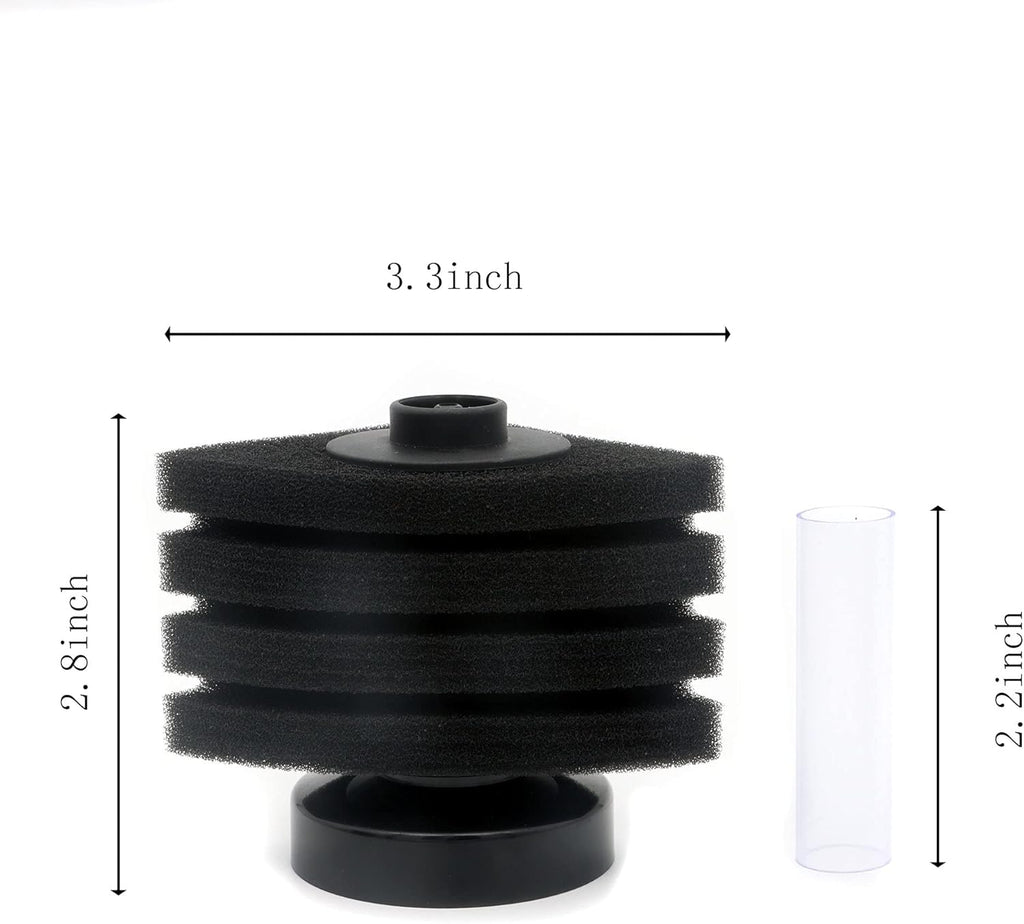 ALEGI 4pcs Small Aquarium Bio Sponge Filter with Suction Cups, Check Valves for 5 Gal, 10 Gal, 20 Gal Breeding Fry Betta Shrimp Fish Tank (Up to 10 Gallon 4 Pcs (Fanshaped))