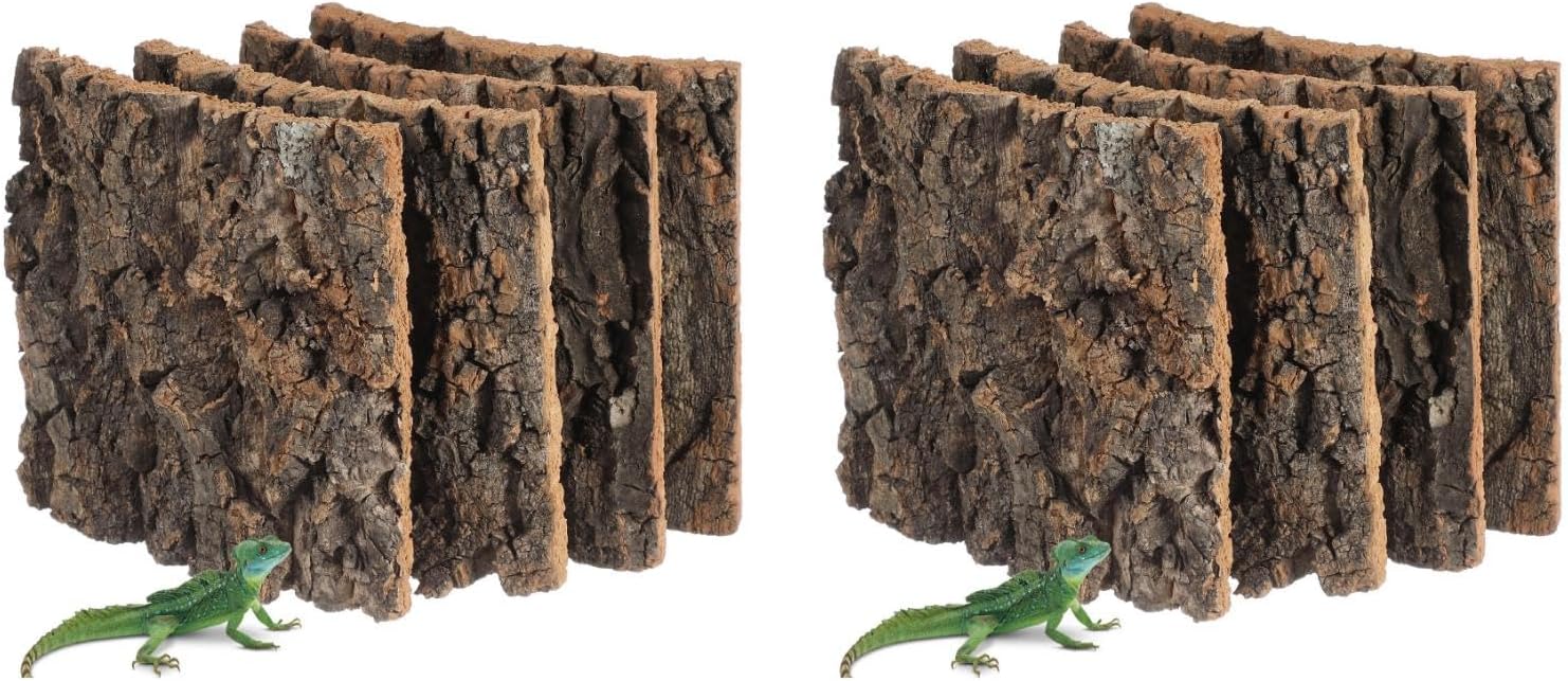 Cork Terrarium Background 8Pcs Reptile Climbing Background Habitat Decor Terrarium Accessories for Spider Lizard Turtle Beared Dragon 15x15cm Aquarium Decor