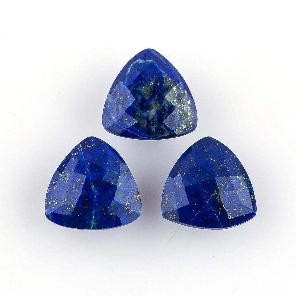 CRYSTALIS (3pcs) Natural Lapis-Lazuli, Facet-Cones Loose Gemstone, Wholesale Bulk Cabochons, Jewelry Making Supply, Chakra Healing Polished Stones, Wire Wrapping, DIY, Gem Collection