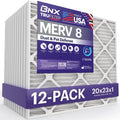 BNX TruFilter 20x23x1 Air Filter MERV 8 (12-Pack) - MADE IN USA – Dust & Pet Defense Electrostatic Pleated Air Conditioner HVAC AC Furnace Filters for Dust, Pet, Mold, Pollen MPR 600 – 700 & FPR 5
