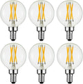 Arberlic G16.5 Light Bulb,4W E12 LED Bulb dimmable Equivalent E12 Candelabra Bulb 40 Watt,Warm White 2700K,400lm,CRI85+,AC120V,Edison Style,Clear Glass,ETL Listed,Pack of 6
