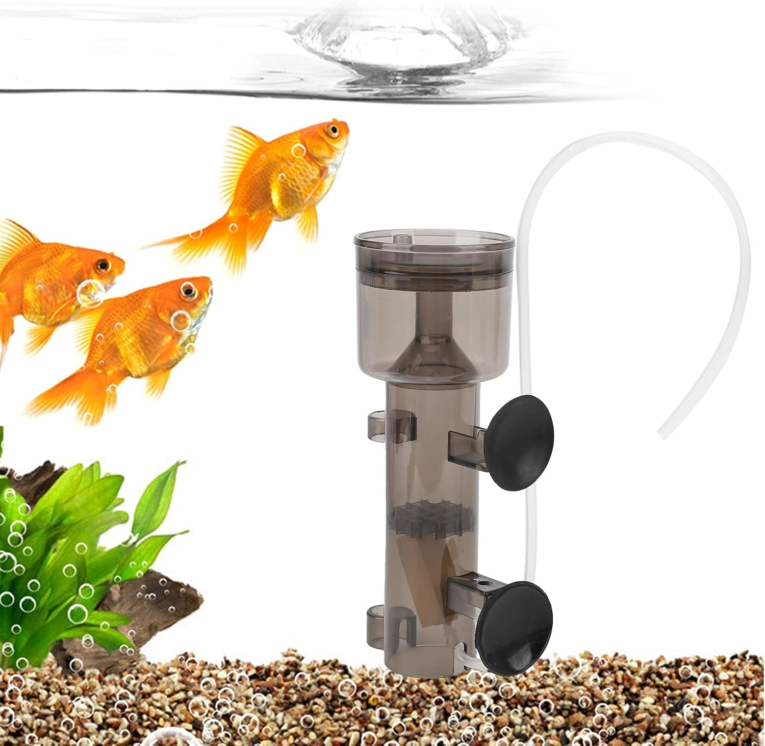Aquarium Protein Skimmer, Internal Water Pneumatic Filter with Suction Cups for Saltwater Aquariums Fish Tank (RS-4003)