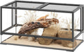 Erinnyees 50 Gallon Reptile Terrarium with Top Screen Ventilation, Snake Habitat with Heating Pad Space, Front Opening Reptile Vivarium with Sliding Cable Outlet for Leopard Geckos, Snakes, Turtles