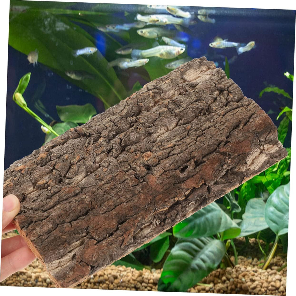 2pcs Natural Cork Bark Terrarium Decor for Reptile Tanks Lifelike Landscape Accents for Snakes Lizards More Enhances Aquatic Environments
