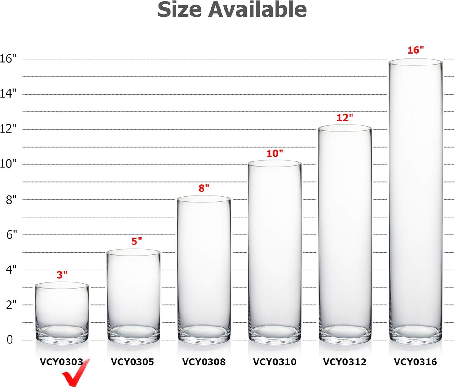 WGVI WGV Cylinder Vase Bulk, 3" W x 3" H, Clear Glass Candle Holder Bud Floral Container Planter Terrarium for Wedding Party Flowers Centerpieces and Home Office Decor, 6 Pieces