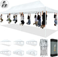 HOTEEL 10x30 Pop up Canopy Tent for Parties, Heavy Duty Easy Setup Tent with 8 Sidewalls, Outdoor Commercial Instant Gazebo for Wedding Event, with Portable Bag & Sand Bags, White(Hexagonal Frame)