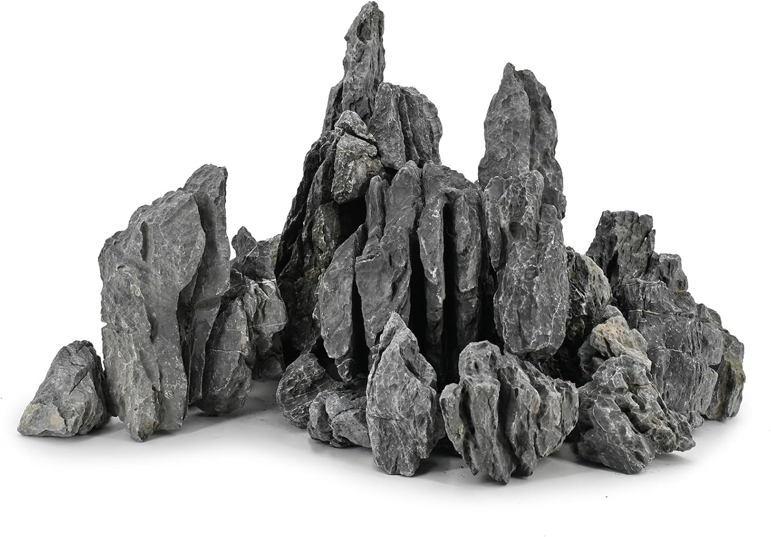 Unocho Seiryu Stone Aquarium Rocks 40lb Natural Fish Tank Rocks for Aquascaping Garden Landscaping Decoration Paludarium Amphibian Enclosures(3-12 Inches)