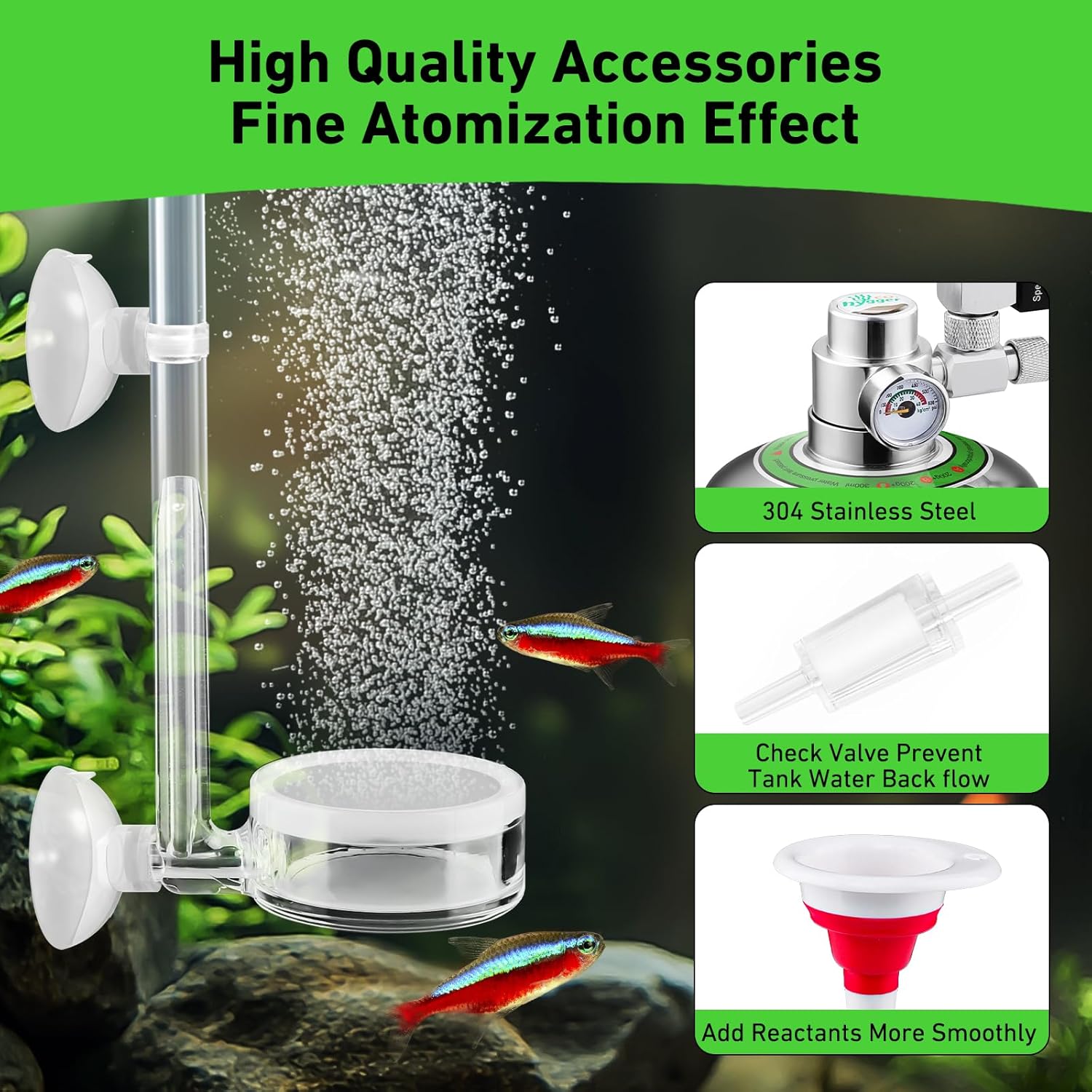Pro 5L Aquarium CO2 Generator System, Complete Carbon Dioxide Reactor Kit with Regulator and Needle Valve for Aquarium Plants Tanks