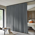 Room Divider Curtains Total Blackout Privacy Curtain Panel Room Thermal Insulated Noise Reduction Curtains for Bedroom Window Living Room Ceiling Track Curtain W 12.5 ft × H 9 ft Dark-Grey
