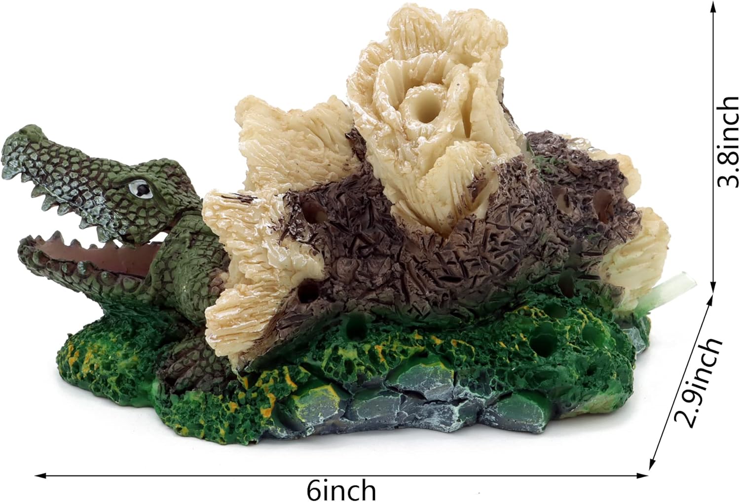 Aquarium Air Bubbler Decorations,Air Bubbler Decor Ornament for Fish Tank (Alligator)