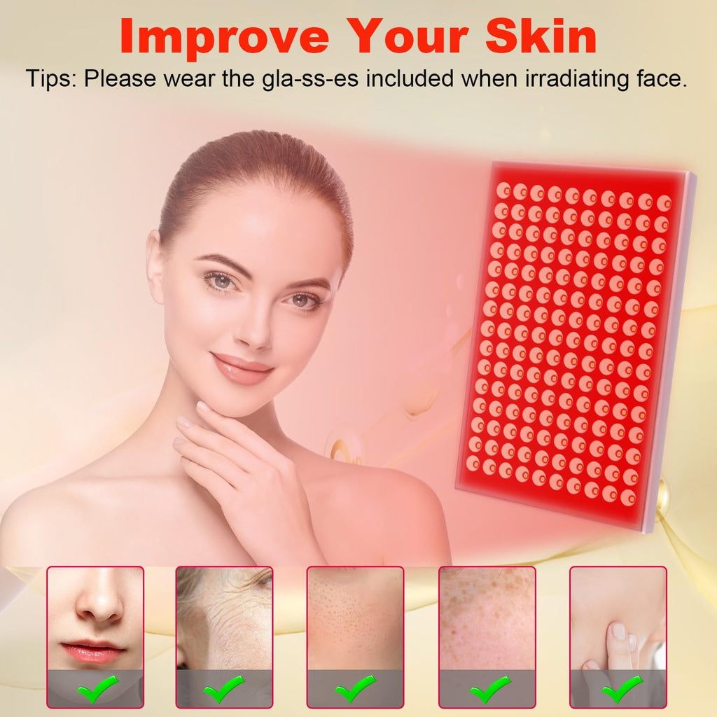 Red Light Therapy for Body and Face, LED Red Light Panel with Stand, 660nm and 850nm Infrared RedLights Therapy Device for Full Body Skin Rejuvenation at Home (2 Pack)