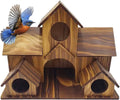 Wooden Bird Houses - Large Rustic Wood Pet Cottage, Garden Birdhouse with Nesting Box Design, Bird Shelter, Outdoor Decor with Sturdy Construction, Safe Haven for Birds in Yard, Lawn, Porch, and Patio