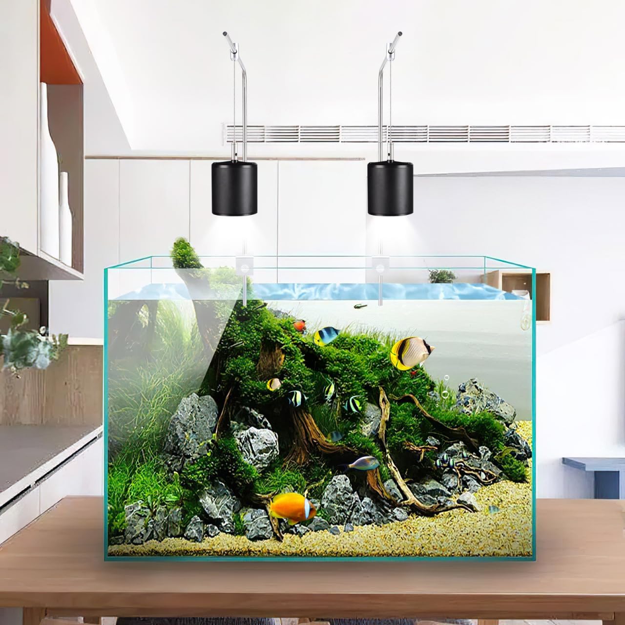 iplusmile Fish Tank Light Stand Kit, Aquarium Lighting Holder, Fish Tank Accessory, Adjustable Fish Tank Light Rack, for Aquatic High LED Light Lamp Light Hanging Bracket Rimless Tank