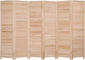 Bonnlo Wood Room Divider Privacy Screen, 5.9 Ft Tall Folding Partition Wall Divider, Indoor Freestanding Hinged Space Separator (Natural, 6 Panel)