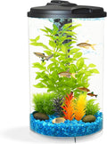 Koller Products AquaView 3-Gallon 360 Aquarium with LED Lighting (7 Color Choices) and Power Filter, 10.25 x 10.25 x 14.5