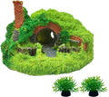 Tfwadmx Fish Tank Hobbit Decorations,Resin Small Fish Cave Hideout House,Aquarium Decor Hide Hole Shelter Castle Ornaments Mini Garden Decorating Accessories