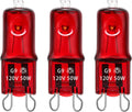 Reptile Heat Lamp G9 Bulb 50W 120V 2 Pin 3 Pack Base Light Bulb Replacement Dimmable Warm Red