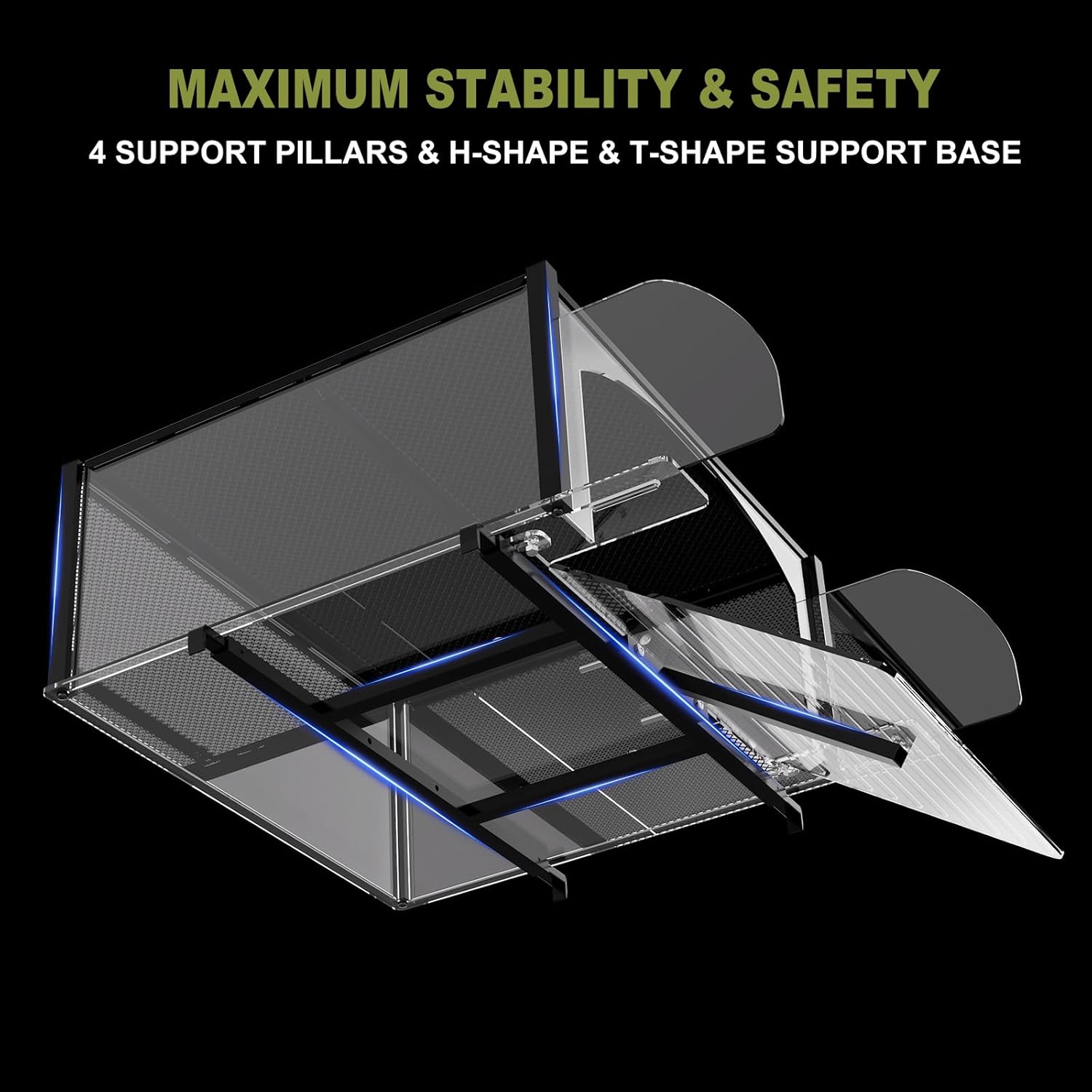 XXL Turtle Basking Platform for Aquatic Turtles, Extra Extra Large for over 180 Gallon Tank, Fits 23-29'' Wide Aquarium, Acrylic Turtle Topper &Dock Tank Accessories, Non-Slip Ramp&Escape-Proof Design