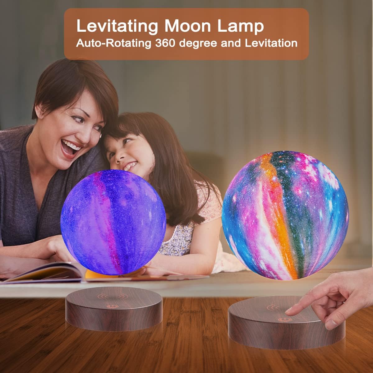 VGAzer Levitating Moon Lamp,16 Colors Galaxy Moon Lamp 5.9 Inch 3D Moon LED Light with Remote Control for Home Office Decor,Unique Gifts for Teen Girls/Boy/Adults