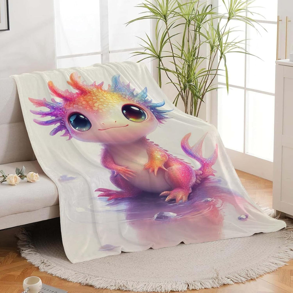 Axolotl Throw Blanket Axolotl Stuff Gifts for Kids Girls Boys Adults Women Man Soft Cozy Warm Plush Fluffy Fuzzy Fleece Blanket Decor 40''X50''