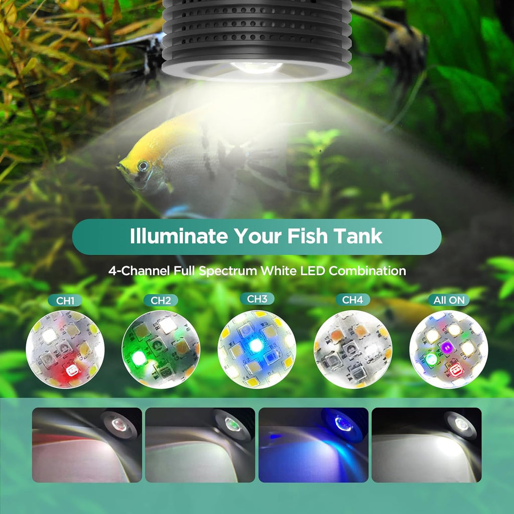 Lominie Aquarium Plant Light LED Aquarium Light Nano Freshwater Fish Tank LED Light for Refugium Planted Tank with Gooseneck