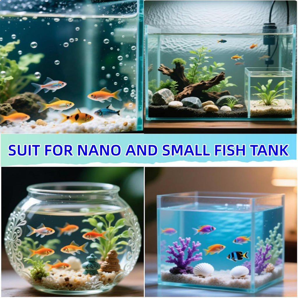 AQUANEAT Aquarium Air Stone Disc, 1 Inch Nano Bubble Stone Kit Quiet Dissolved Oxygen Diffuser with Accessories tubing and valves for Small Fish Tank