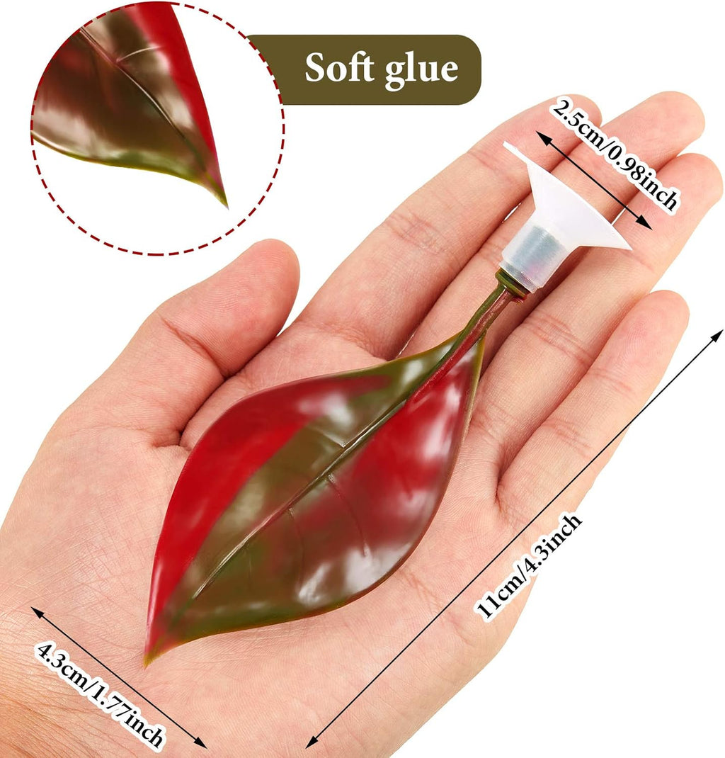 WILLBOND 2 Pieces Silicone Betta Fish Bed Leaf Hammock Betta Fish Tank Accessories, Practical Resting Spot, No Bpa, Comfortable and Safe(Red)