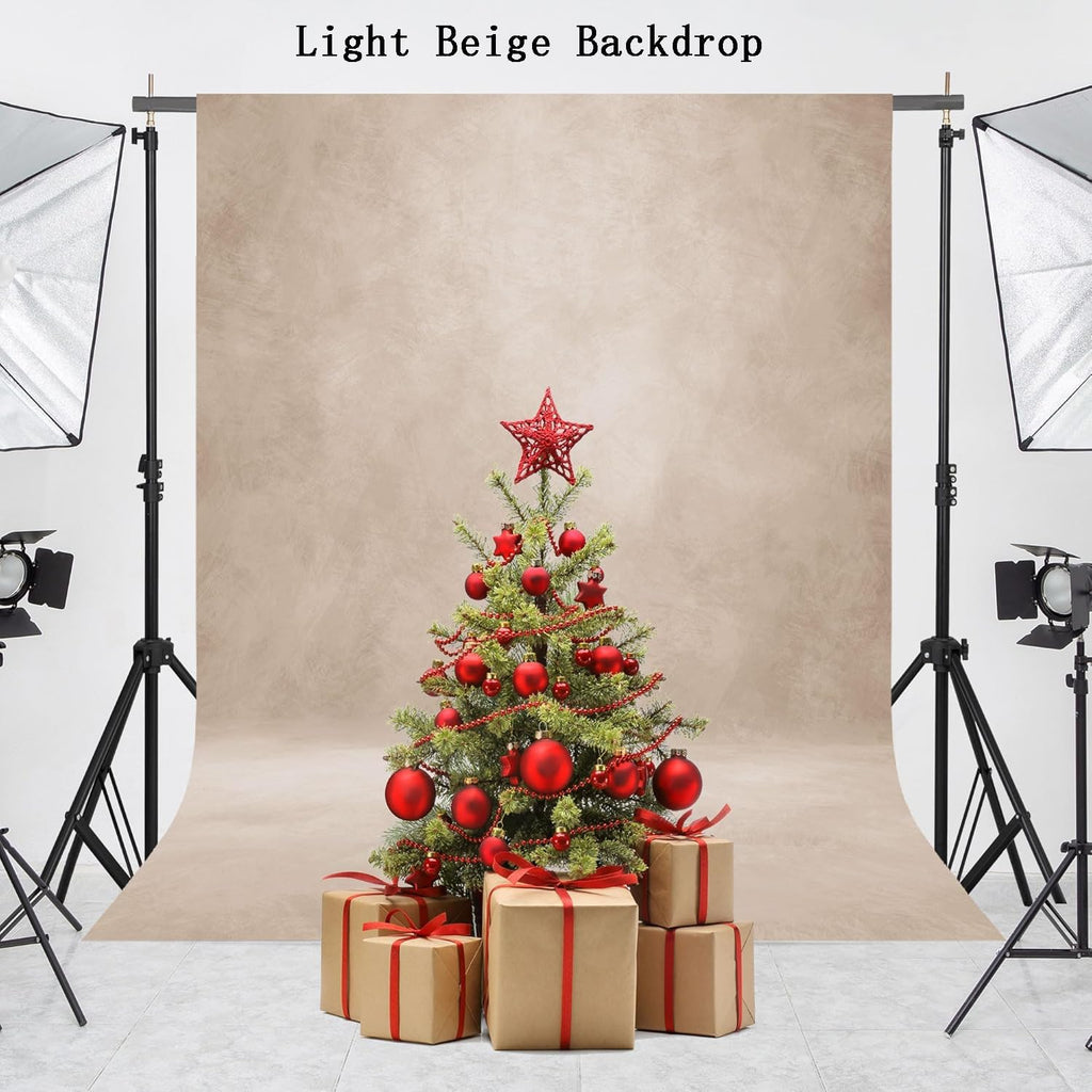 Abstract Professional Photography Backdrop for Portrait Photo Props Booth Background Photoshoot Studio with Polyester Fabric Roller Pocket on Top (6x8ft,Light Beige,No Stand)