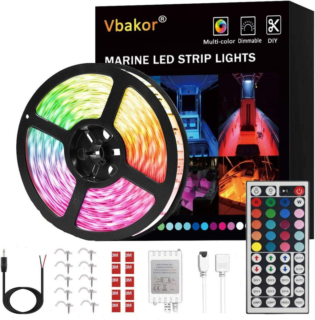 Led Strip Lights Boat Light, 16.4FT Marine Pontoon Boat Lights, Waterproof Boat Deck Light, Multi-Color Boat Interior Lighting for Pontoon Jon Bass Boats, Night Fishing Boat Lighting