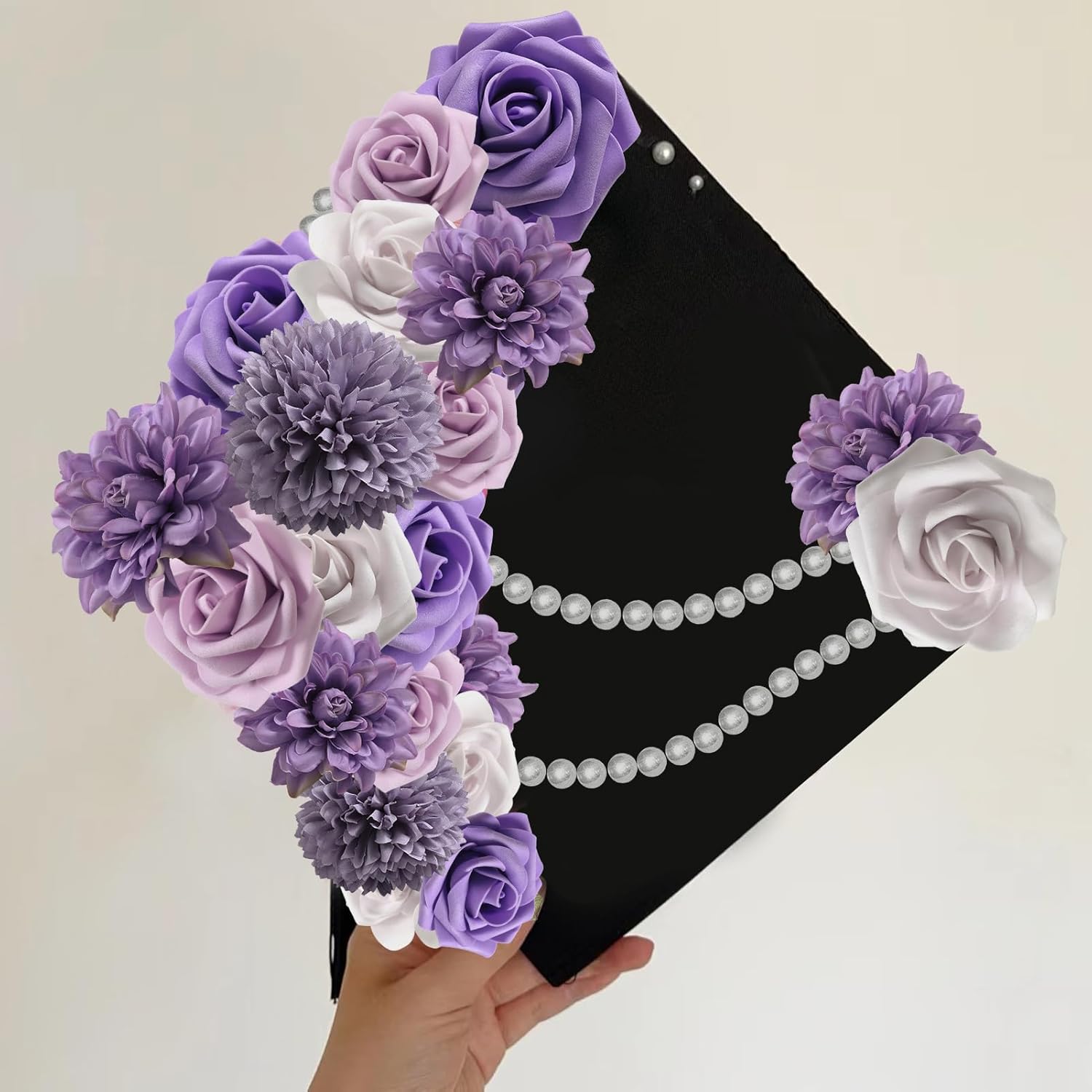 Artificial Flowers Combo Box Set Gradient Color Flower Leaf with Stems for DIY Wedding Bouquets Centerpieces Baby Shower Party Home Decorations (Lavender Purple)
