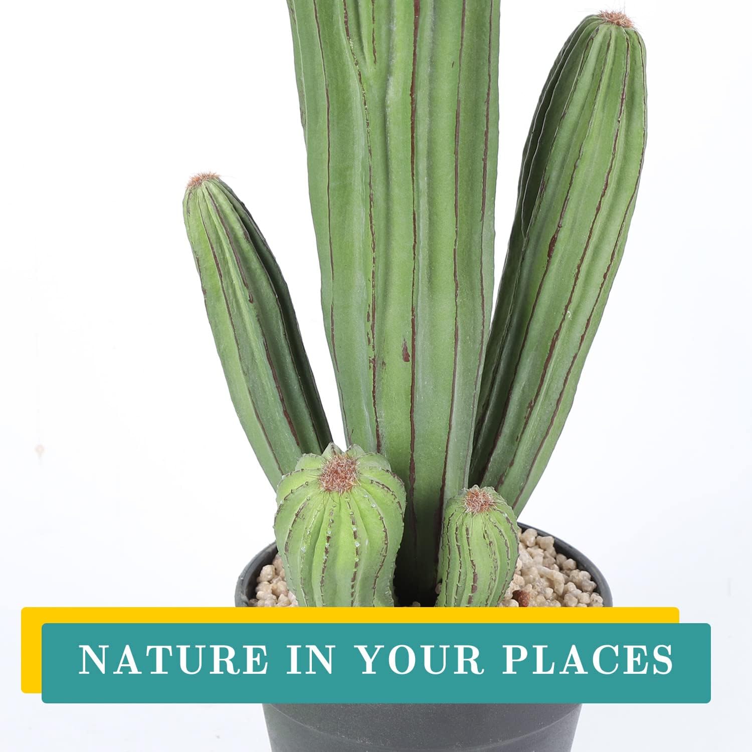 Artificial Cactus Fake Cacti 16" Faux Potted Cactus Plants for Home Store Office Decoration
